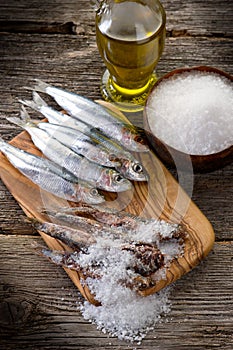 Sardines with salt