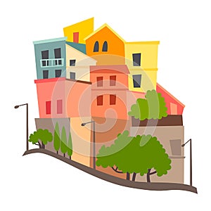 Sardinia abstract panorama vector illustration