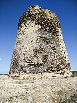 Sardinia. Arbus. Spanish coastal Watchtower of Flumentorgiu, 17th century, near Torre dei Corsari and Pistis