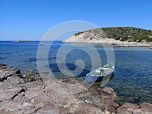 Sardinia cala sapone Beach on Sant& x27;Antioco island