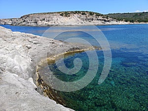 Sardinia cala sapone Beach on Sant& x27;Antioco island