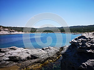 Sardinia cala sapone Beach on Sant& x27;Antioco island photo
