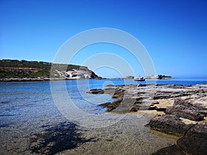 Sardinia cala sapone Beach on Sant& x27;Antioco island