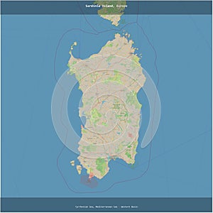 Sardinia Island, Italy, cropped to square. Topo standard photo
