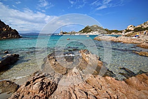 Sardinia, Porto Istana beach facing the island of Tavolara.