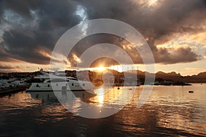 Sardinia with Porto Rotondo harbor, Italy