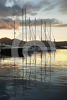 Sardinia with Porto Rotondo harbor, Italy