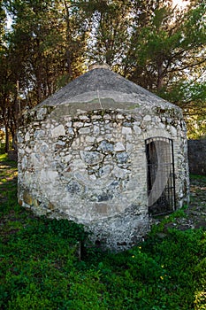 Sardinia. San NicolÃ² d'Arcidano. Ancient domed building that from time immemorial has kept the spring water Mitza de Fagoi