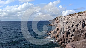 Sardinia. Southwestern coast. Capo Altano. The great volcanic cliff of Portoscuso