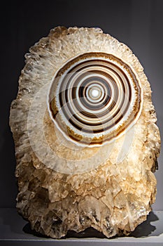 Sardonyx agate insert in crystalline quartz photo