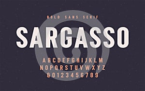 Sargasso bold san serif vector font, alphabet, typeface