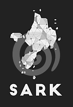 Sark - communication network map of island.