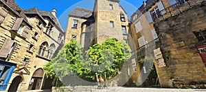 Sarlat, a French medieval town on a sunny day