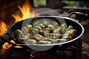 A sarma dish making a sarma dish.