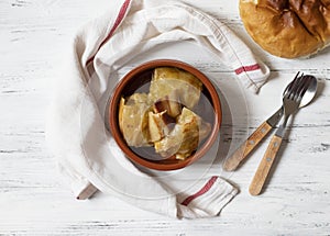 Sarma - traditional dish of Balkan cuisine. Cabbage rolls with meat and rice. Balkan cuisine. Serbian cuisine