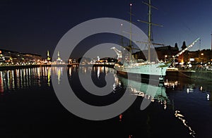 Sarmiento Frigate Puerto Madero at Night