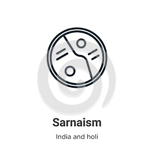 Sarnaism outline vector icon. Thin line black sarnaism icon, flat vector simple element illustration from editable india concept