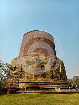 Ancient india Dhamek stupa sarnath temple in sarnath museum Sarnath is a famous place in Varanasi and it cultures buddha