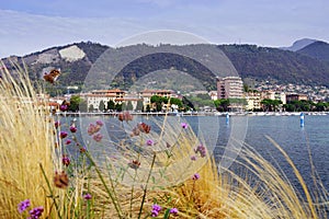 Sarnico town seen from Paratico, the town from the opposite shore of Lake Iseo. photo