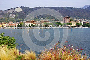 Sarnico town seen from Paratico, the town from the opposite shore of Lake Iseo. photo