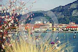 Sarnico town seen from Paratico, the town from the opposite shore of Lake Iseo. photo