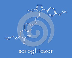 Saroglitazar diabetes drug molecule dual PPAR agonist. Skeletal formula. photo