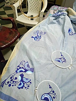 Saroja& x27;s Art work on Sarees very Professional