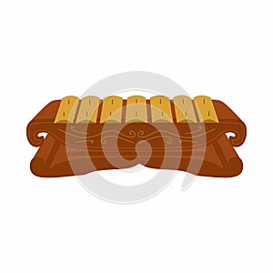 Saron flat design. A musical instrument of Indonesia, which is used in the gamelan. Javanese traditional percussion instrument