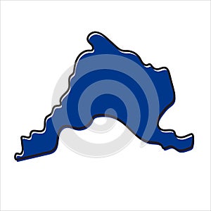 Sarpang district of Bhutan vector map illustration