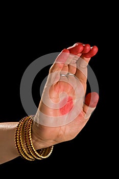 Sarpashira hasta of indian dance Bharata Natyam