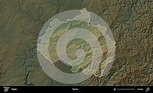 Sarria highlighted, Spain. Physical