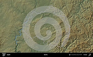 Sarria outlined, Spain. Physical