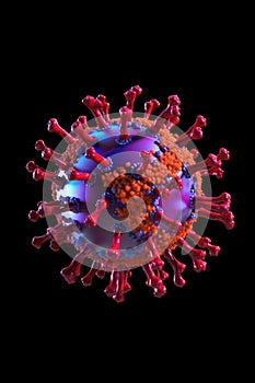 SARS CoV coronavirus variant omicron. Beautiful illustration picture. Generative AI