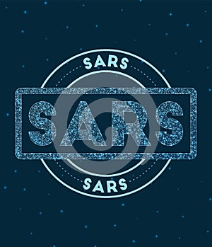 Sars. Glowing round badge.