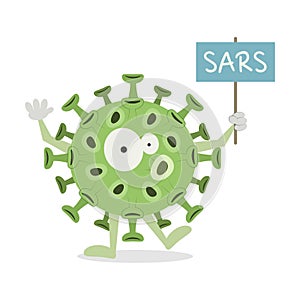 SARS Virus Cell Vector Cartoon