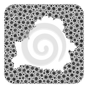 Map of Belarus - Coronavirus Mosaic with Empty Space