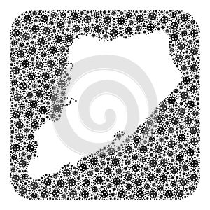 Map of Staten Island - Coronavirus Collage with Empty Space photo