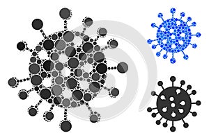 SARS Virus Mosaic Icon of Spheric Items