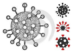 SARS Virus Polygonal Web Vector Mesh Illustration