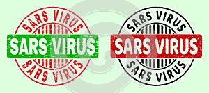 SARS VIRUS Rounded Bicolor Seals - Distress Style