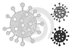SARS Virus Vector Mesh 2D Model and Triangle Mosaic Icon