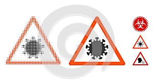 SARS Virus Warning Halftone and Solid Icon