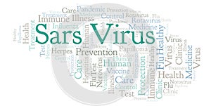 Sars Virus word cloud, made with text only.