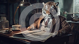 Sartorial Elegance: The Dapper Tiger\'s Morning Routine