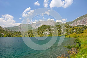 Sary-Chelek Lake and mountains