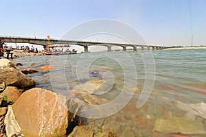 SARYU RIVER`S BRIDGE AT AYODHYA CITY.