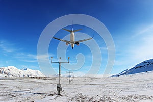 SAS - Scandinavian Airlines Boeing 737-800 LN-RRE landing at Svalbard airport.