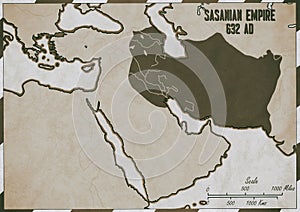 The Sasanian Empire in 632 AD. photo