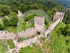 Saschiz fortress from above