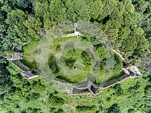 Saschiz Fortress aerial view